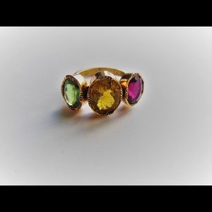 Multi color tourmaline Ring